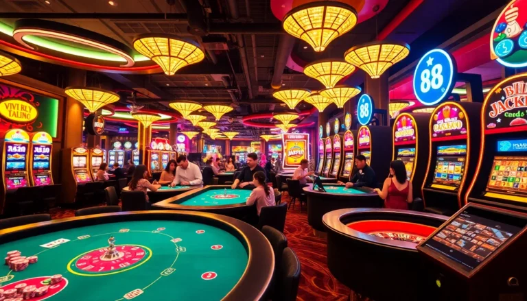 Experience the electrifying atmosphere of new 88's casino, featuring dynamic poker games and vibrant slot machines.