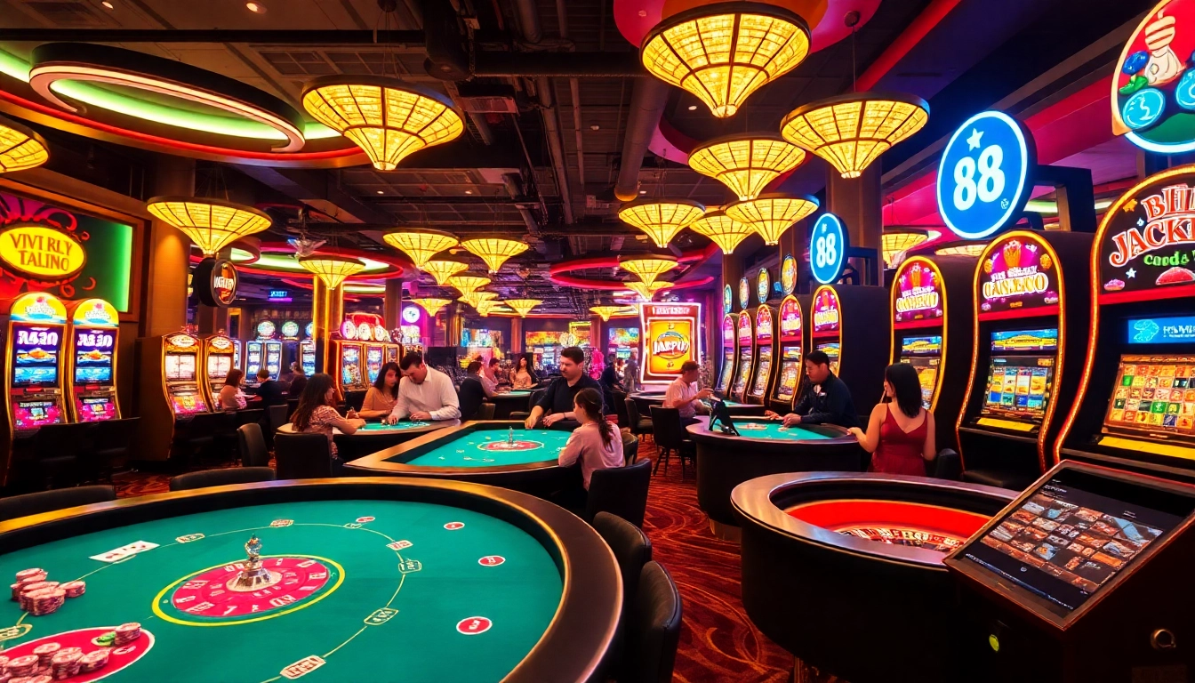Experience the electrifying atmosphere of new 88's casino, featuring dynamic poker games and vibrant slot machines.